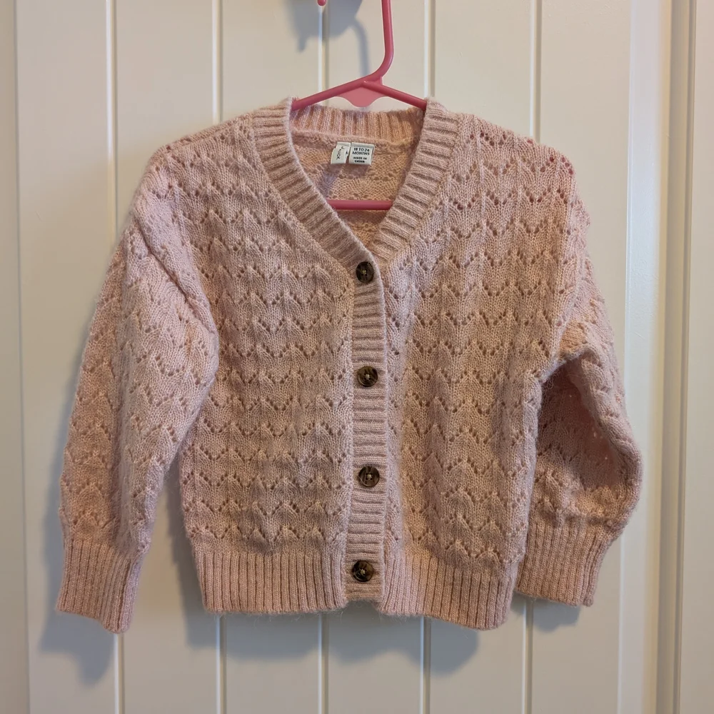 Janie and Jack Soft Pink Knit Sweater - Picture 1 of 4